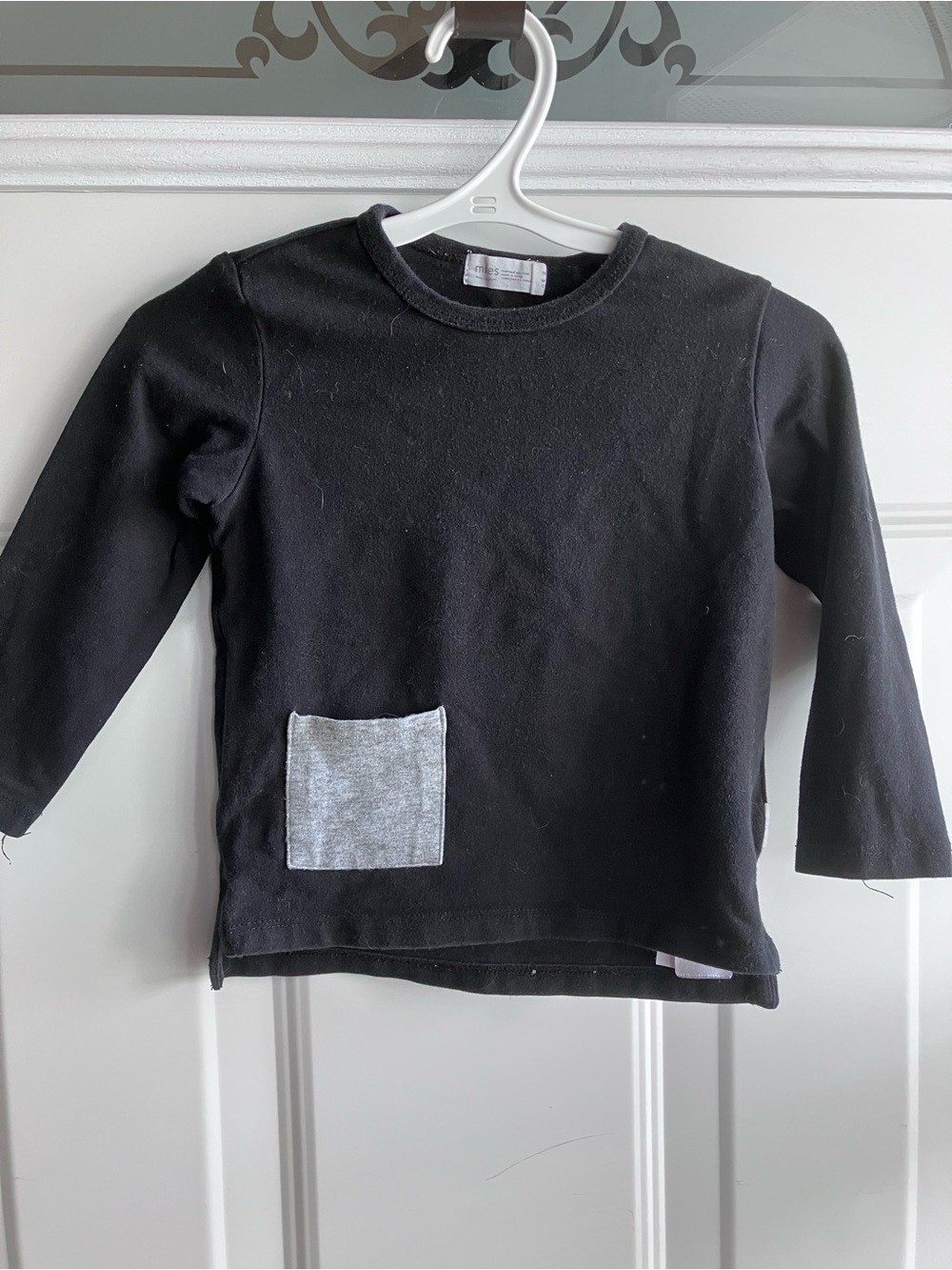 Miles black grey pocket long sleeve shirt 18 months
